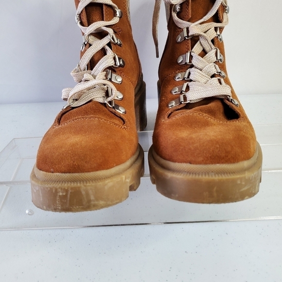 Dolce Vita Rubi Hiker Boot Size 8 Suede Snake Print Accent Chunky Y2K Lug Sole - Picture 6 of 15